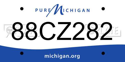 88CZ282 Michigan License Plate