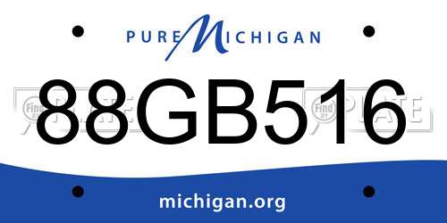 88GB516 Michigan License Plate