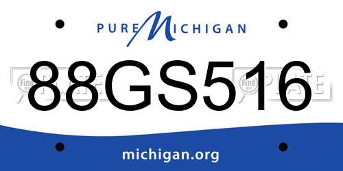 88GS516 Michigan License Plate