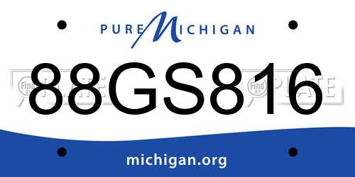 88GS816 Michigan License Plate