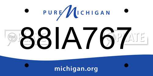 88IA767 Michigan License Plate