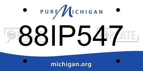 88IP547 Michigan License Plate