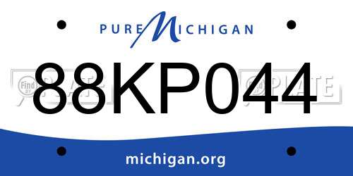 88KP044 Michigan License Plate