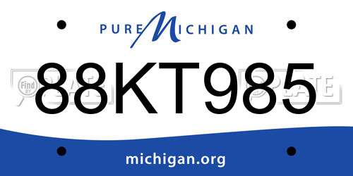 88KT985 Michigan License Plate