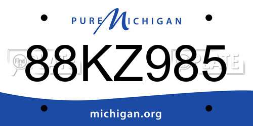 88KZ985 Michigan License Plate