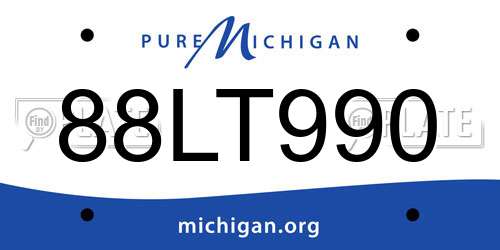 88LT990 Michigan License Plate