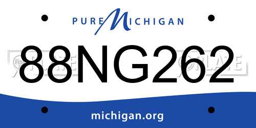 88NG262 Michigan License Plate