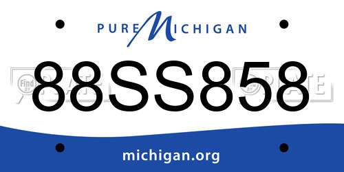 88SS858 Michigan License Plate