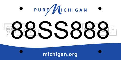 88SS888 Michigan License Plate