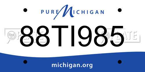 88TI985 Michigan License Plate