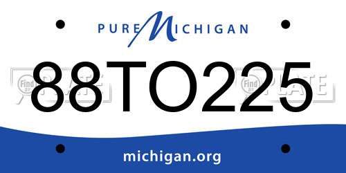 88TO225 Michigan License Plate