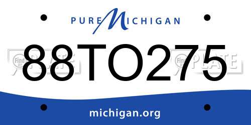 88TO275 Michigan License Plate