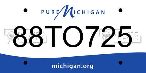 88TO725 Michigan License Plate