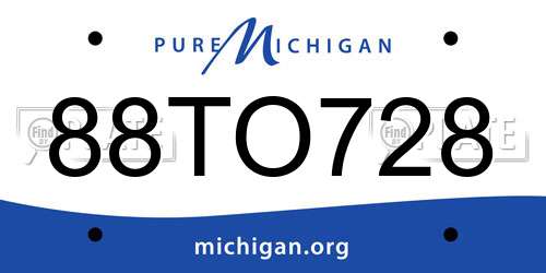 88TO728 Michigan License Plate