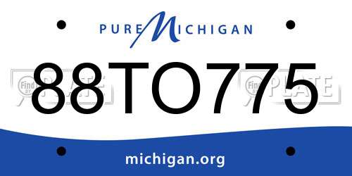 88TO775 Michigan License Plate