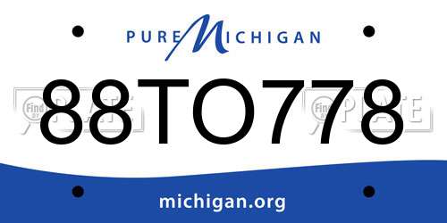 88TO778 Michigan License Plate