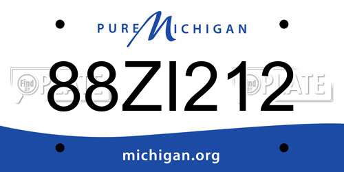 88ZI212 Michigan License Plate