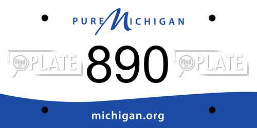 890 Michigan License Plate