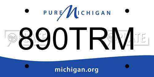 890TRM Michigan License Plate