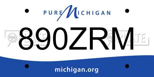 890ZRM Michigan License Plate