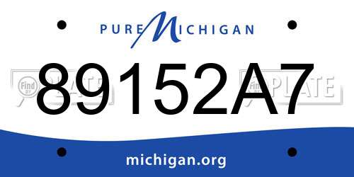 89152A7 Michigan License Plate