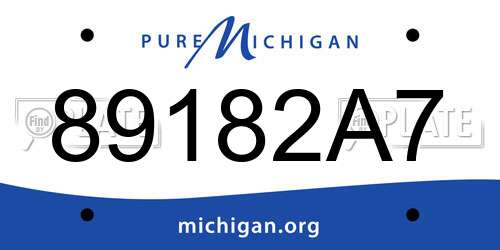 89182A7 Michigan License Plate