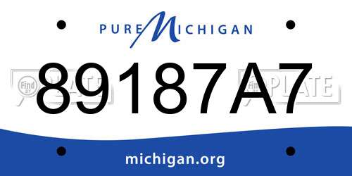 89187A7 Michigan License Plate