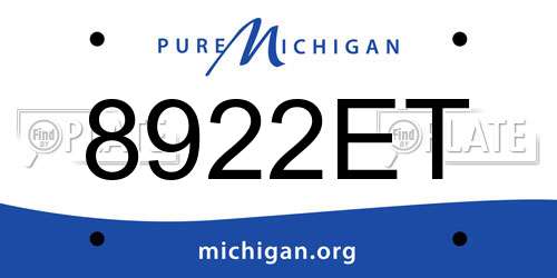 8922ET Michigan License Plate