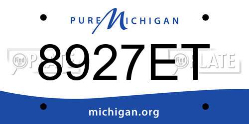 8927ET Michigan License Plate