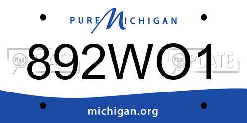892WO1 Michigan License Plate