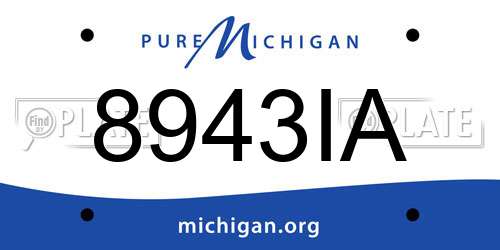8943IA Michigan License Plate