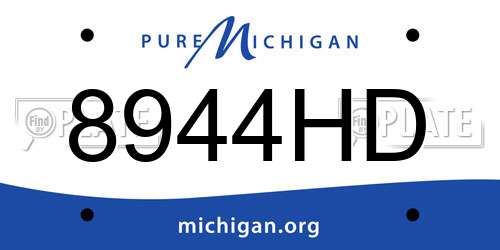 8944HD Michigan License Plate