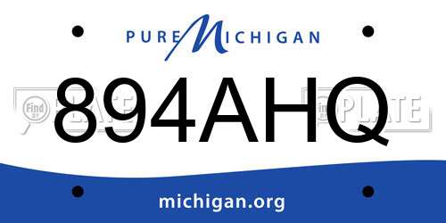 894AHQ Michigan License Plate