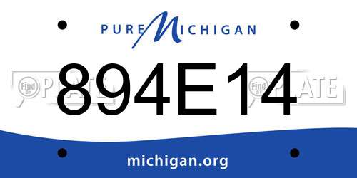 894E14 Michigan License Plate