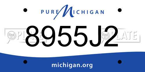 8955J2 Michigan License Plate
