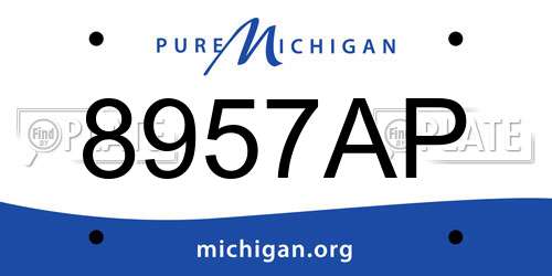 8957AP Michigan License Plate