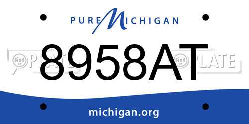8958AT Michigan License Plate