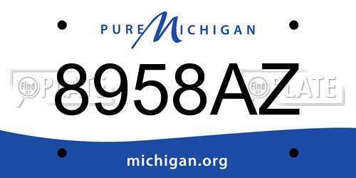 8958AZ Michigan License Plate