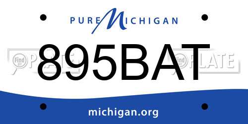 895BAT Michigan License Plate