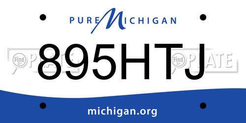 895HTJ Michigan License Plate