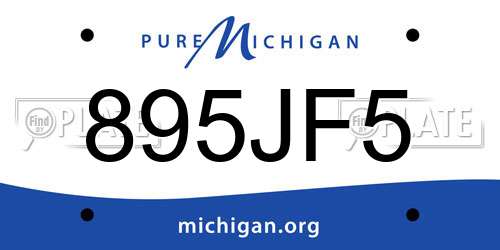 895JF5 Michigan License Plate