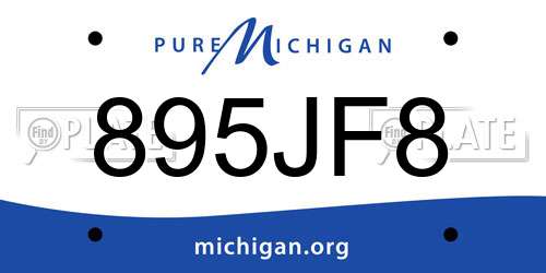 895JF8 Michigan License Plate