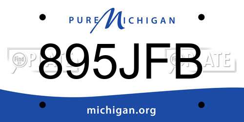895JFB Michigan License Plate