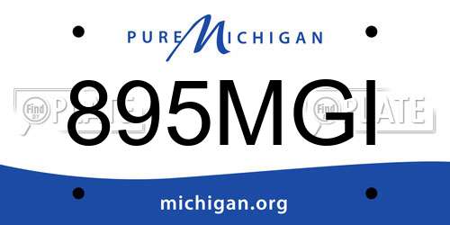895MGI Michigan License Plate
