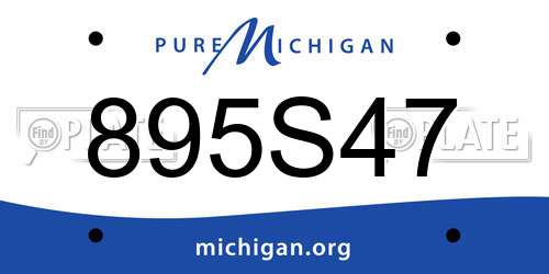895S47 Michigan License Plate