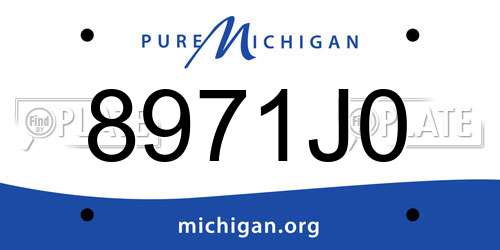 8971J0 Michigan License Plate