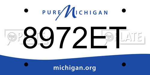 8972ET Michigan License Plate