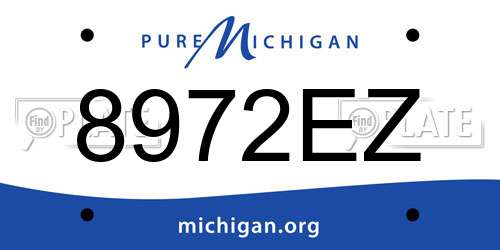 8972EZ Michigan License Plate