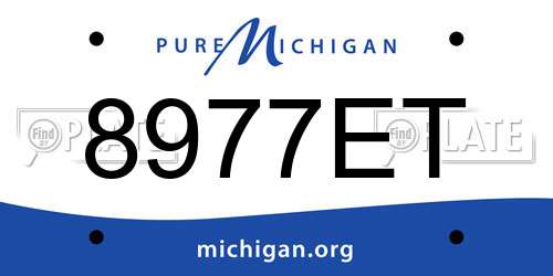 8977ET Michigan License Plate