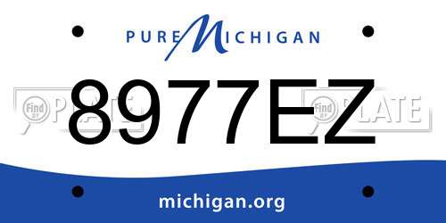 8977EZ Michigan License Plate